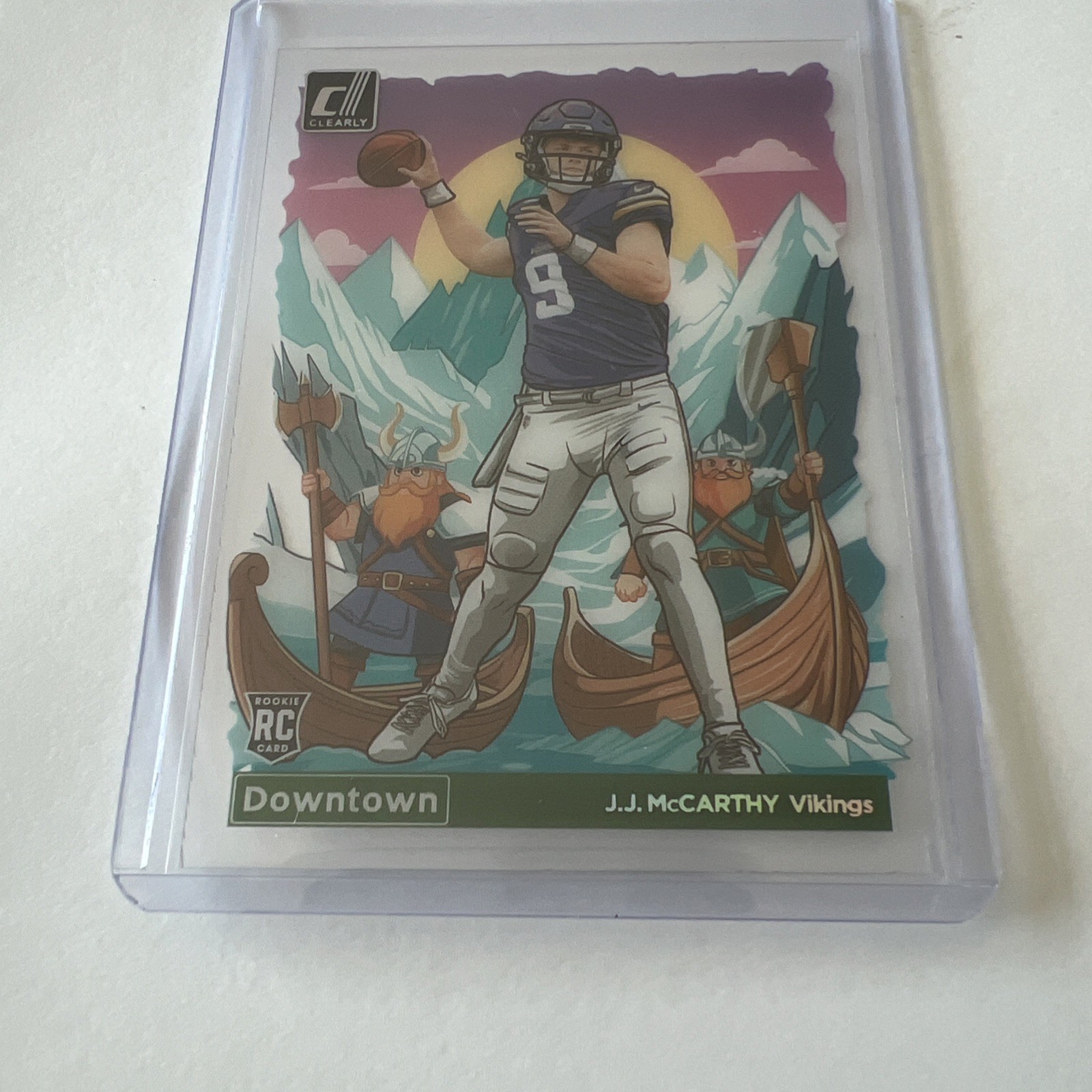 2024 JJ McCarthy Donruss Clearly Downtown Rookie Vikings #11 RC