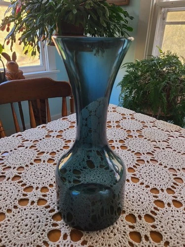 Vintage 1958 BLENKO Hand Blown Gray Glass Vase WAYNE HUSTED 5810