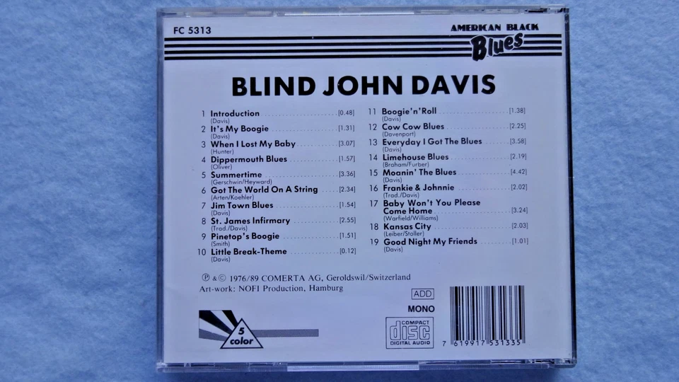 BLIND JOHN DAVIS - Moanin´ The Blues (1976) * CD * Chicago Blues - Bild 2 von 2