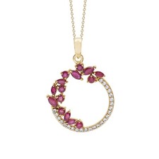 Natural Marquise Ruby Gemstone Pendant 925 Sterling Silver Gold Plated Jewelry