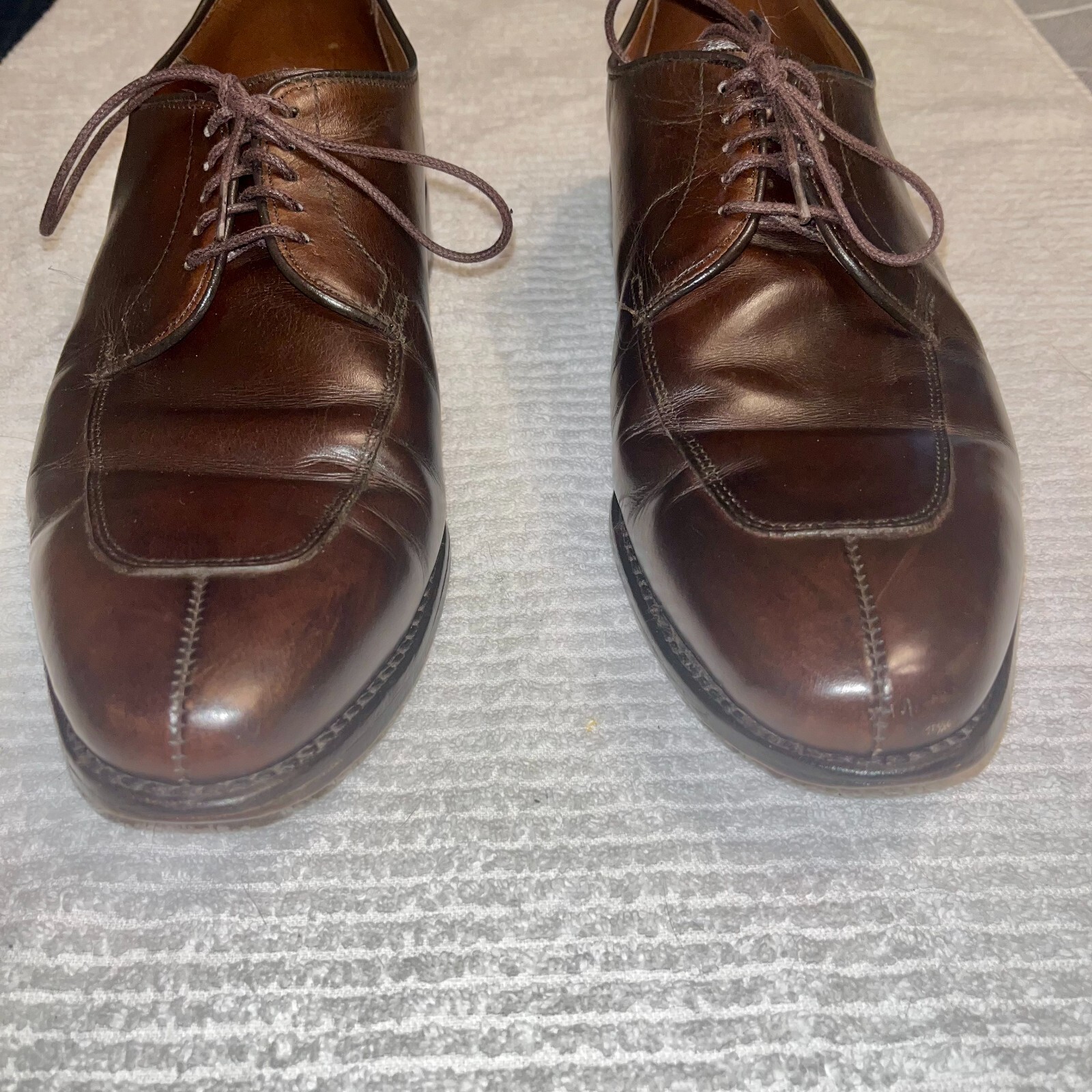 SAOLA Allen Edmonds Uomo 10D Delray Marrone Scuro Derby Suola in Pelle