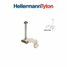 100 x White Metal Cable Clips HellermannTyton Twin 4.5mm Shotgun WF65/CT63