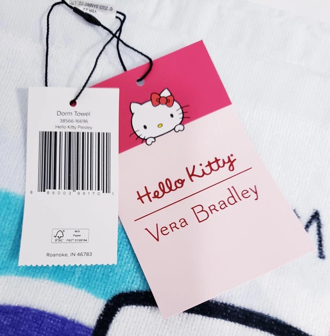 Vera Bradley Hello Kitty Towel Dorm Beach Bath Large 33"x66" NWT