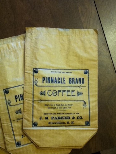Pinnacle Brand Coffee Vintage Bag Paper Fitzwilliam, NH Ephemera Old Product - Picture 2 of 3