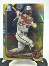 2022 Bowman Draft Chrome Yellow Lava Refractor /75 Cesar Prieto #BDC-133