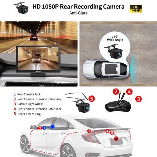 ATOTO P8 Portable 7 Zoll Autoradio Wireless Carplay Fernbedienung Rückfahrkamera - Bild 6 von 7