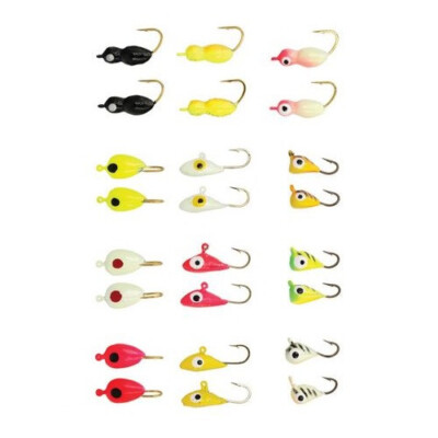 Eagle Claw Glow Ice Jig Kit ~ 24 PCS ~ FREE SHIPPING