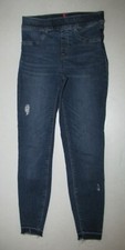 Womens Spanx Ankle Skinny Pull-On Jeans. Size Small 2-4 Blue. 20203R. Raw Hem.