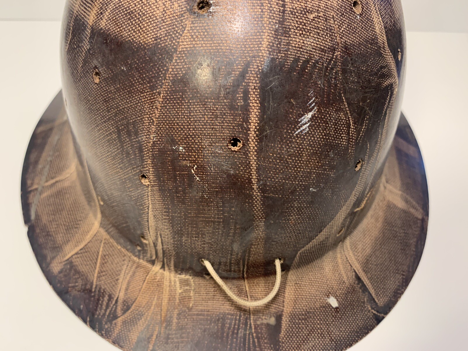 Vintage MSA Type K Skulgard Fiberglass Mining Full Brim Hard Hat Brown