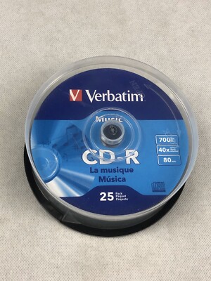 Verbatim CD-R 700MB 40X Media Disc - 25 Pack 25-Disc