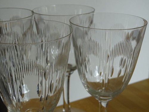 BACCARAT 6 ANTIQUE CRYSTAL WATER GLASSES MODEL MOLIERE ht 16.8 cm - Picture 6 of 9