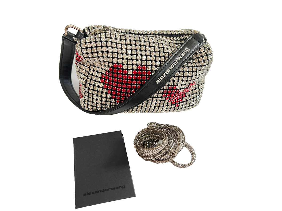 Alexander Wang Heiress Pouch in White/Red Love Crystal Alexander Wang Heiress Pouch in White/Red Love Crystal