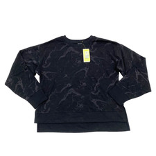 All in Motion Womens Size M French Terry Sweatshirt Marble Black