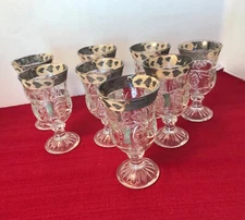 Juice glasses Lot of 8 Embossed unique design Vintage glasses FREE SHIP!!