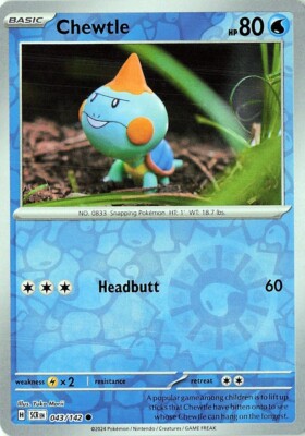 2024 Pokemon Scarlet & Violet Stellar Crown 043/142 Chewtle