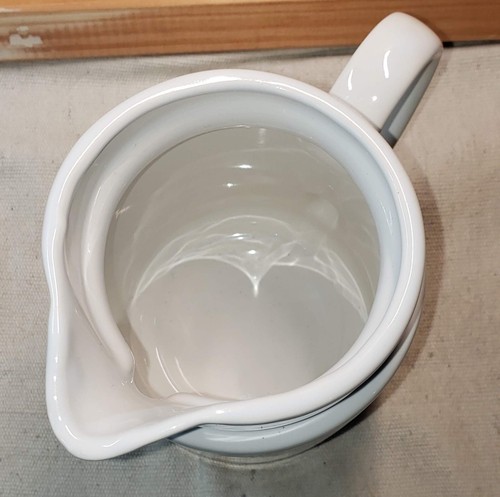 Vtg Wang’s International White Ceramic Pitcher 6.5in Christmas Rose Floral Decor - Picture 11 of 12