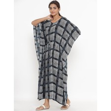 Rayon Kaftan for Women Night Suit Beach Cover Up Black Long Wear Kaftan GiftHer