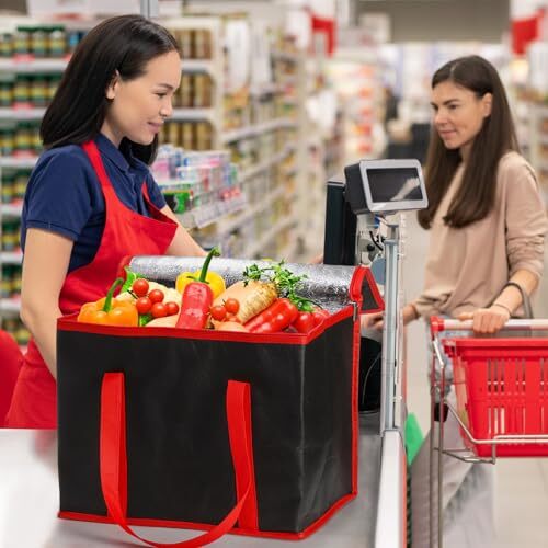 4 Pack Insulated Reusable Grocery Shopping Bags, X-Large Cooler Bag and Food - Picture 7 of 8