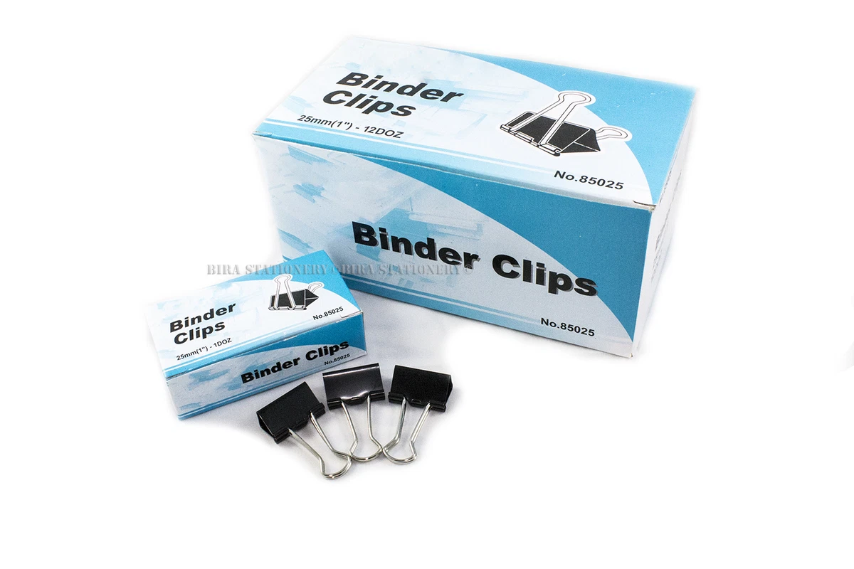 New 48 PCs 25mm 1 Binder Clips, small Size Metal Paper Binding Office 4  DOZ