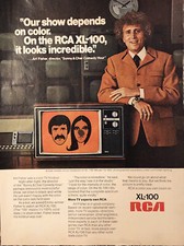 1974 RCA XL-100 Color TV PRINT AD Art Fisher Sonny & Cher Comedy Hour VTG 1970s
