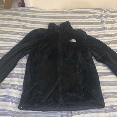 The North Face Womens Osito Fuzzy Fleece Jacket Black Full Zip Medium 61661 