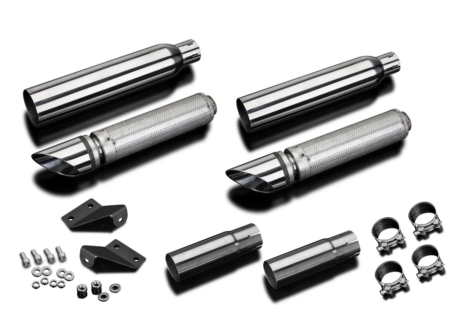 Silenciador Yamaha Royal Star Delkevic Slip On 16" punta de corte de acero inoxidable 96-13 Foto 2 de 4