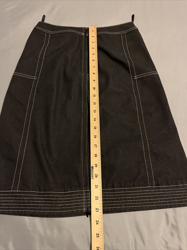 BCBG Max Azaria Collection Pencil Skirt Cotton Spandex Runway Black Sz 2 - Picture 8 of 11