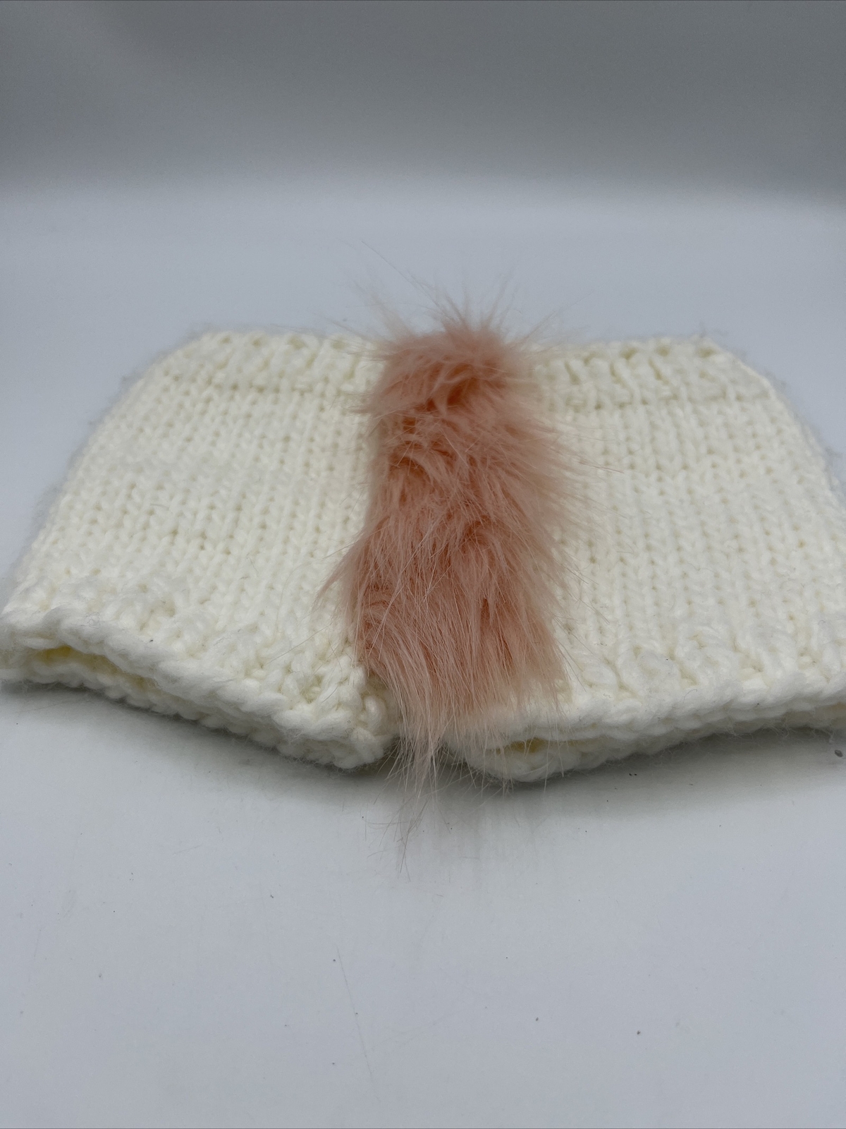 Adorable Unicorn Diaper Cover Knit Ivory Pink Tail 3-6 Months