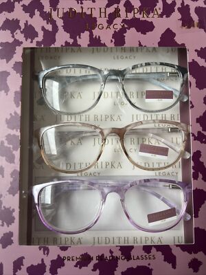 Judith Ripka s Legacy Women s 3 Pair Premium Reading Glasses +2.00 NEW