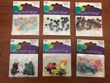 (Lot of 6 Packages) Favorite Findings Buttons Assorted~Rounds~Butterflies~Xmas