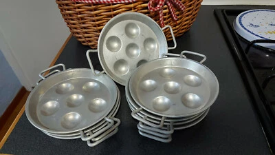 4 Assiettes a escargots en aluminium * Qte 6 - Photo 1/3