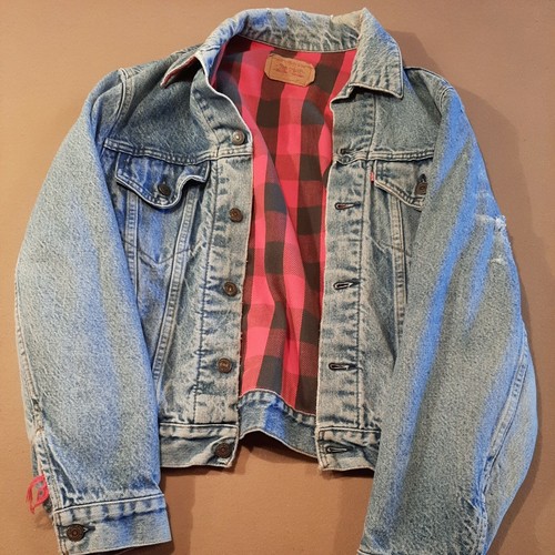VTG Levis 70411 0615 Denim Jacket Red 