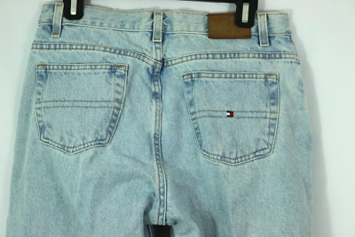 VTG Tommy Jeans 10 Long High Rise Light Stone Wash Denim 32 x 33 100% Cotton