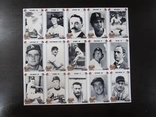 1990 Target Dodgers Uncut Sheet 15 Cards Mark Belanger Charlie Manuel Branca