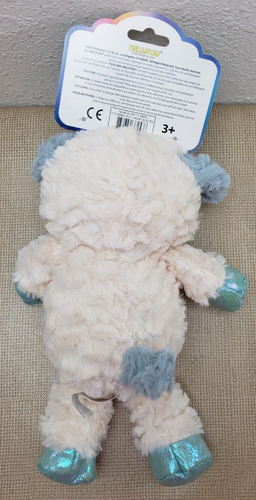 Kellytoy Animal Pals 11.5" Cream & Blue Dog Soft Plush Stuffed Animal Toy W/ Bow - Picture 2 of 2