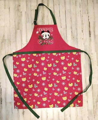 Disney Mickey Mouse CHRISTMAS Festive Cheer Kitchen Apron NEW With Tags