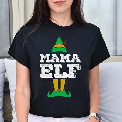 Mama Elf Christmas Unisex Shirt Mother elf Holiday tee Black Dark Heather