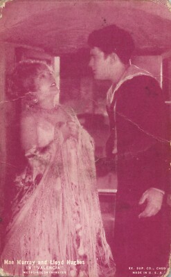Mae Murray and Lloyd Hughes Valencia MGM   1926 Exhibit Arcade Card Postcard