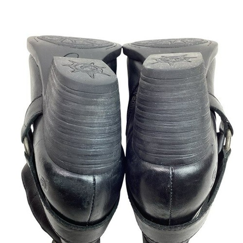Born Womans 9 Harness Strap Zip Leather Western Ankle Boots F54009 Black - Photo 11/16