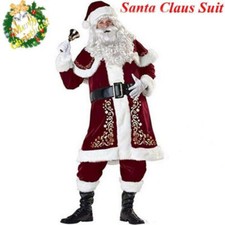 Christmas Santa Claus Suit Adult Cosplay Costume Fancy Dress Xmas Party Outfit