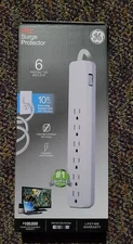 GE 6-Outlet Surge Protector, 10 Ft Extension Cord, Power Strip 840j