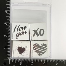 Stampin Up I Love You XO Heart 1992 Love Valentine Foam Rubber Stamp Set of 4