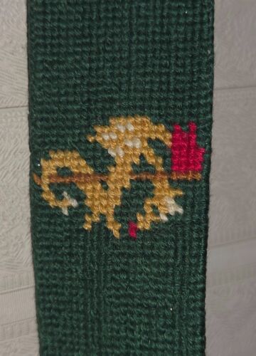 Smathers & Branson Belt Hand Stitched Needlepoint Green Size 36 RARE - Picture 5 of 11