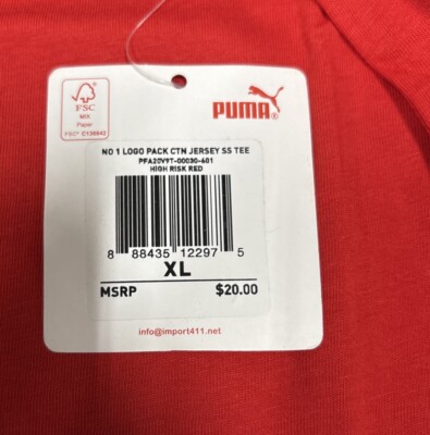 PUMA Boys' No. 1 Logo T-Shirt Size XL In The Color Red | eBay