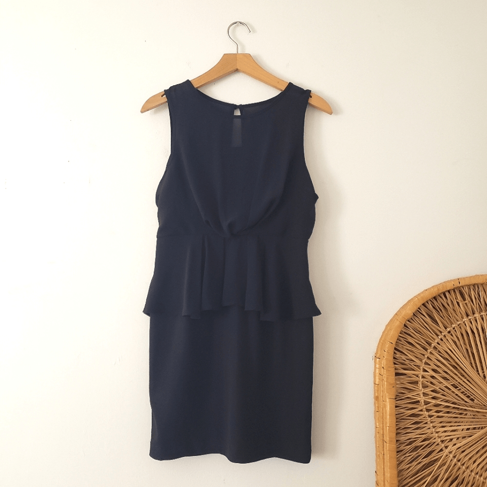 Forever 21 Black Mini Peplum Dress S Forever 21 Black Mini Peplum Dress S