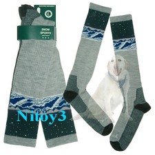 Woolrich Mountain Ski Over Calf Socks-Merino Wool Blend Men Large: 9-12  Gray