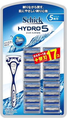 Schick Hydro 5 Halter + Klinge 17 Stück für Rasierer Japan Import offizieller...