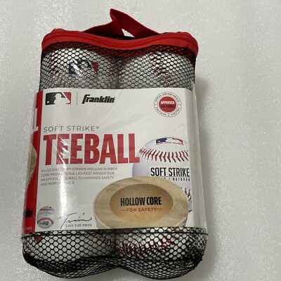 Franklin Sports Youth Teeballs - (6) Soft Strike Kids Teeballs + Bag