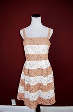 Ann Taylor LOFT A-Line Cotton Sundress Sz 6 Eyelet Overlay Fit Flare