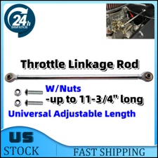 Throttle Linkage Rod Kit W/Nuts -up to 11-3/4" long Universal Adjustable Length 
